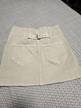 Free People Beige High-Waist Denim Mini Skirt Size 0